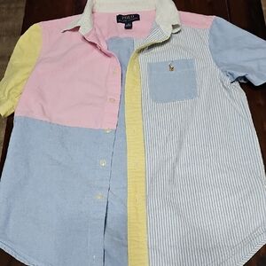 Polo by Ralph Lauren Kids Colorblock Shirt - Pink, Blue, Yellow